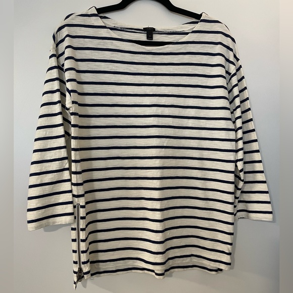 J. Crew Tops - J. Crew Striped 3/4 Quarter-Sleeved Top